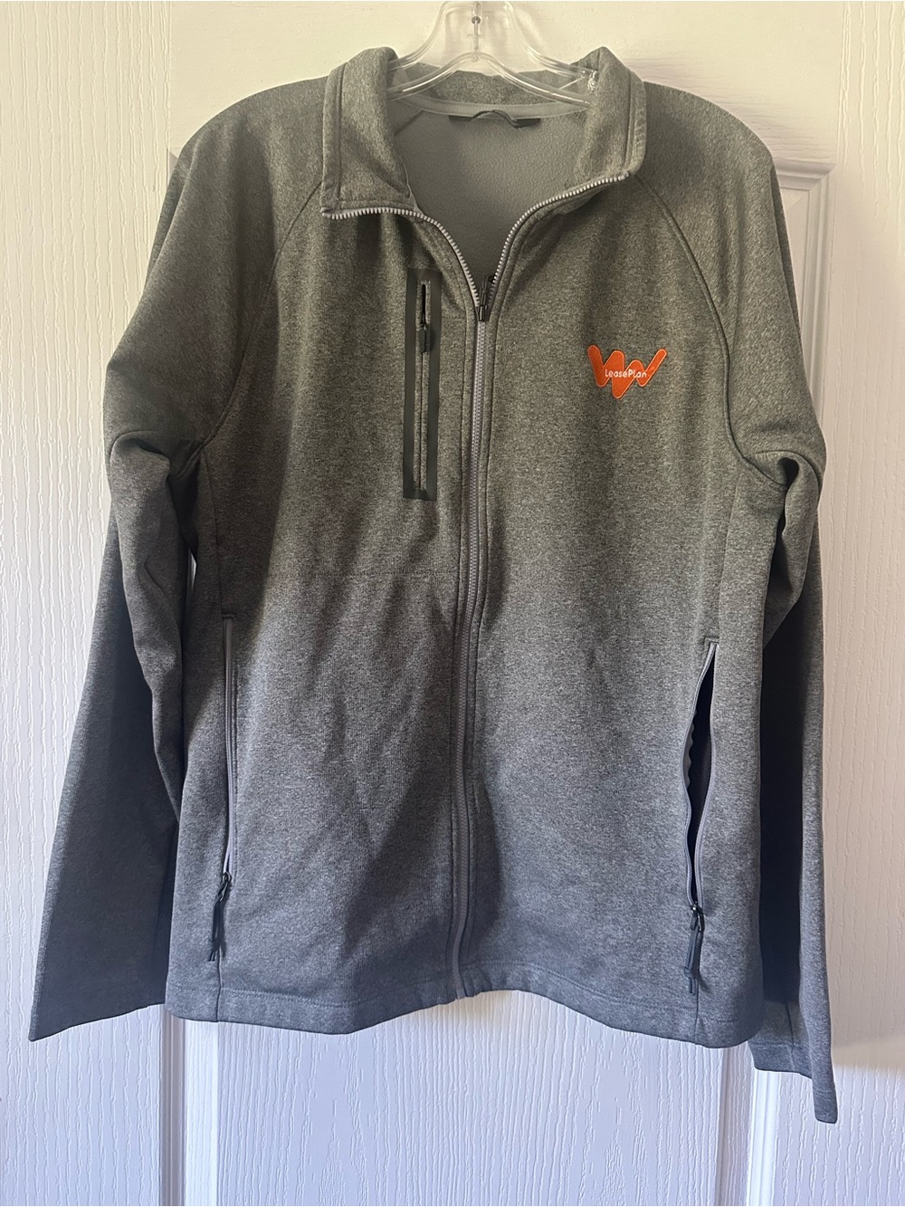 The North Face Gray Full-Zip Jacket with Orange Logo